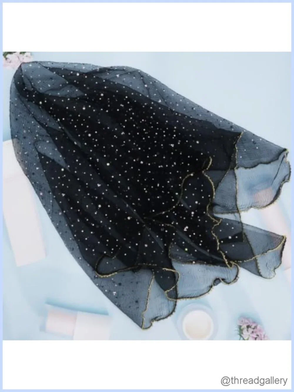 Sequin Mesh Head Scarf Rhinestone Hair Scarf Sparkly Bandana